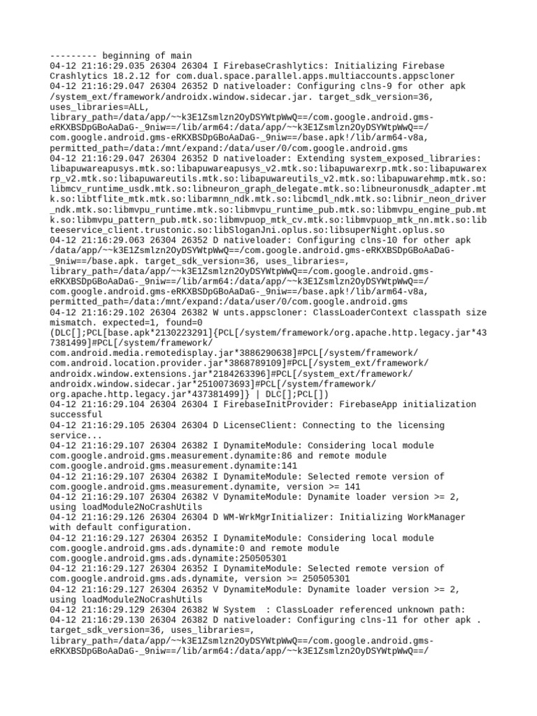 Firebase Crashlytics Initialization Log | PDF | Android (Operating ...