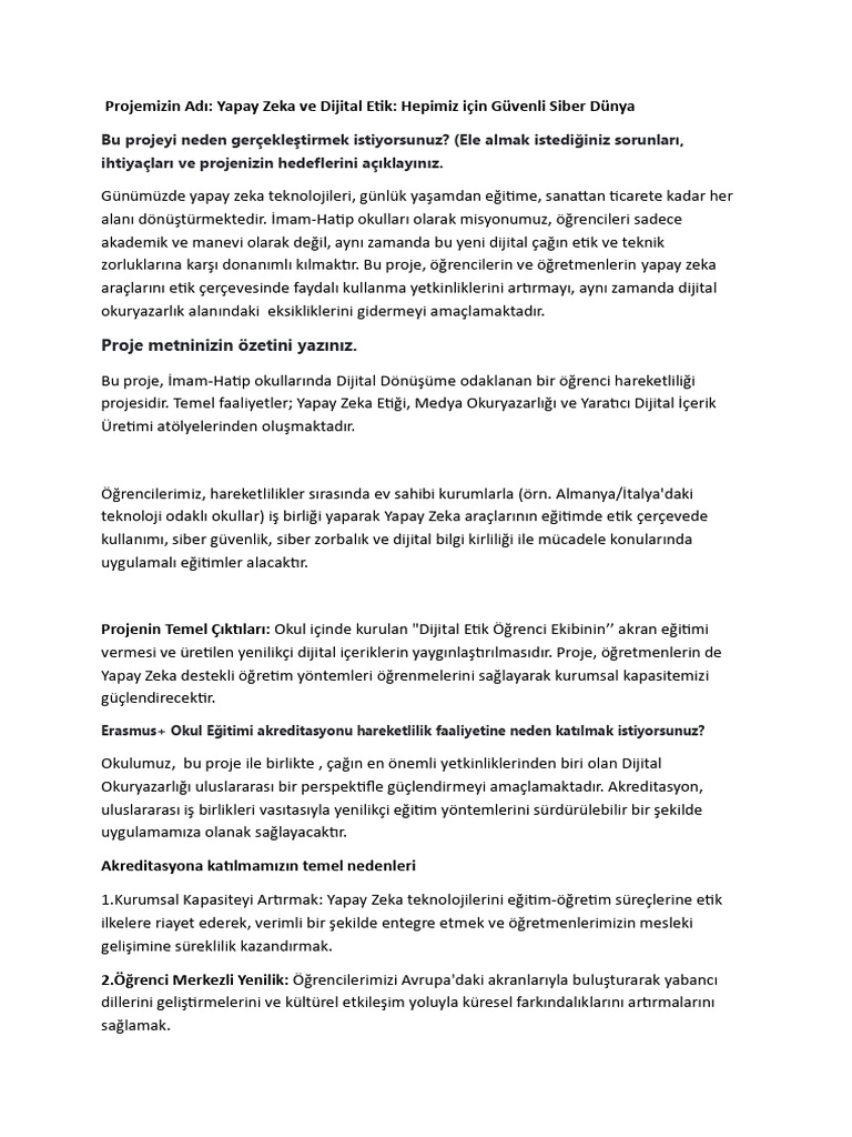 Yapay Zeka Ve Dijital Etik Final | PDF