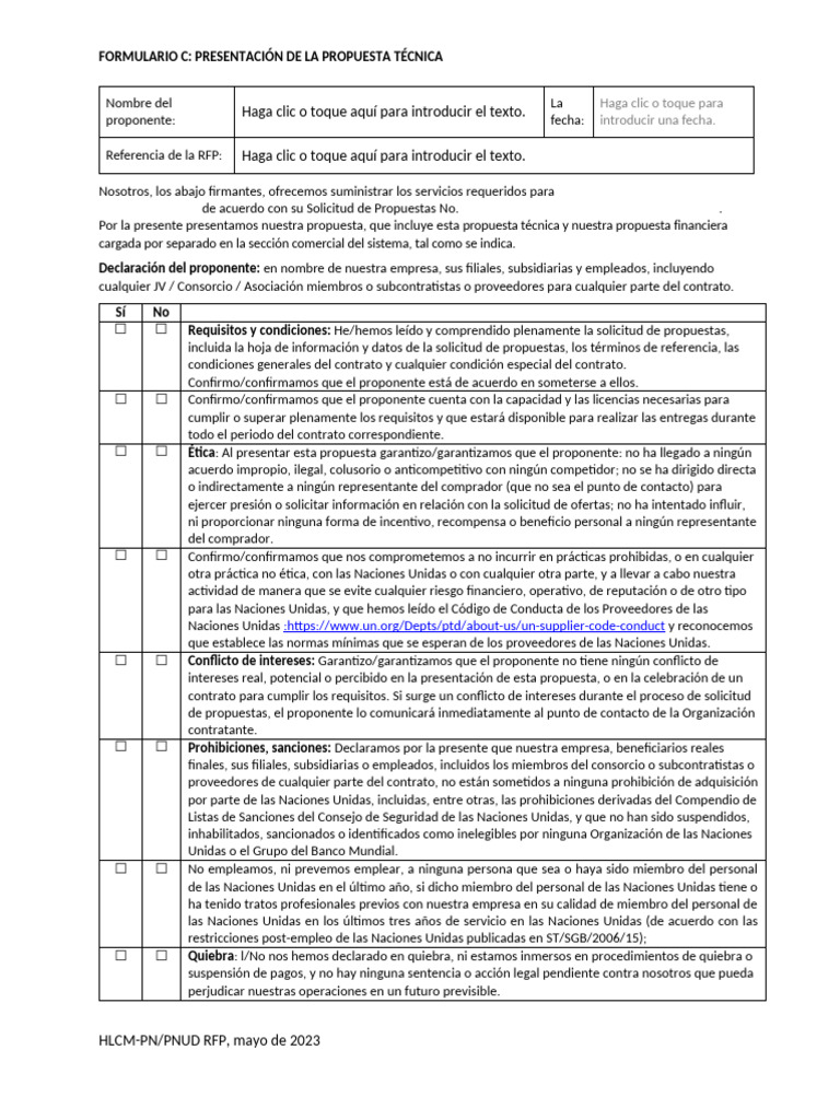 Propuesta Técnica para RFP de Servicios | PDF | Solicitud de propuesta