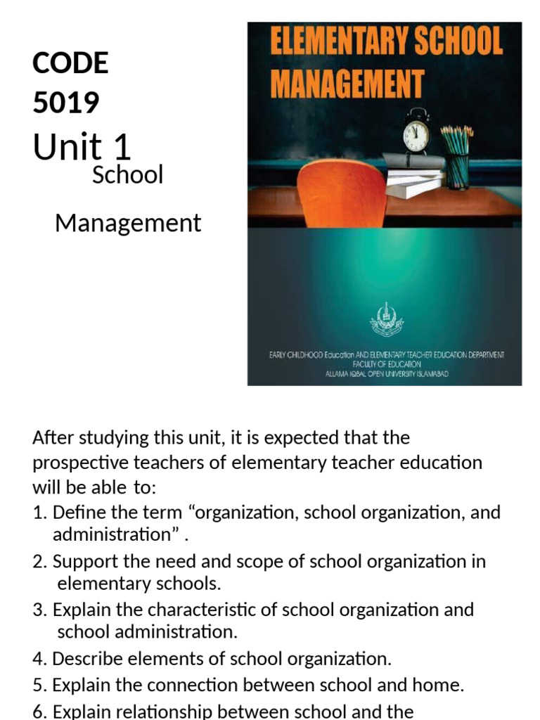 School Organization and Administration Guide | PDF | Teachers | Learning