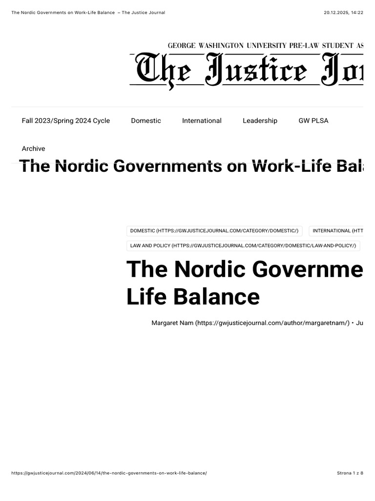 Nordic Work-Life Balance Policies Explained | PDF | Cost Of Living ...