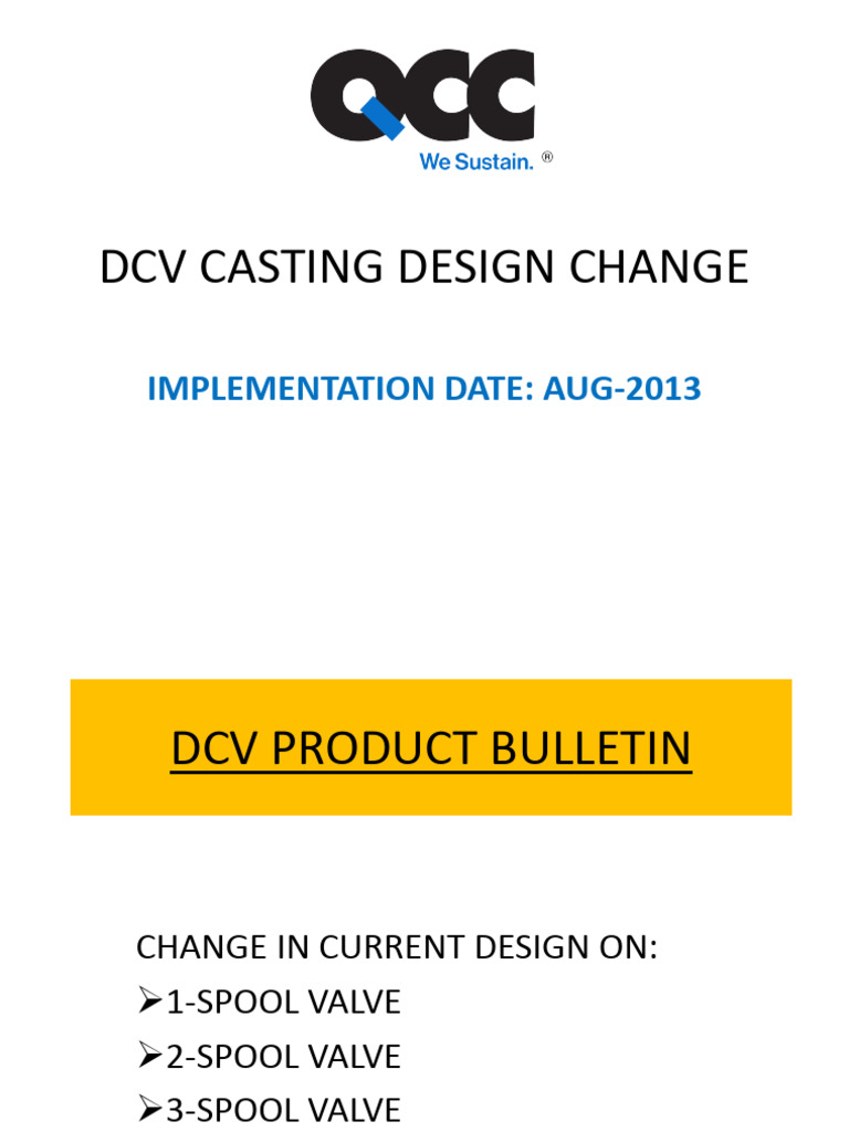 DCV Valve Design Change Bulletin | PDF