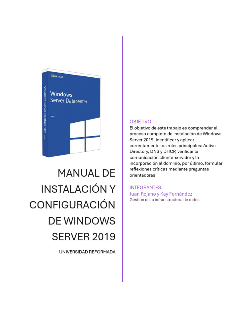 Instalación y Configuración de Windows Server 2019 | PDF | sistema de ...