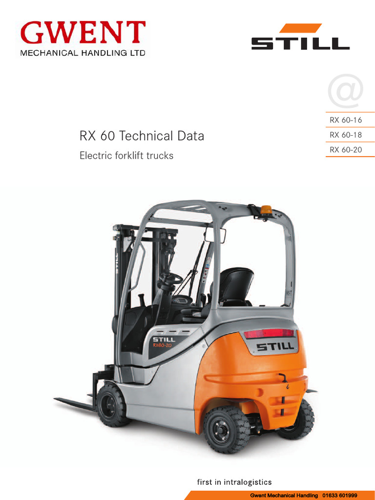STILL RX 60 Electric Forklift Specs | PDF | Transport | Automotive Industry