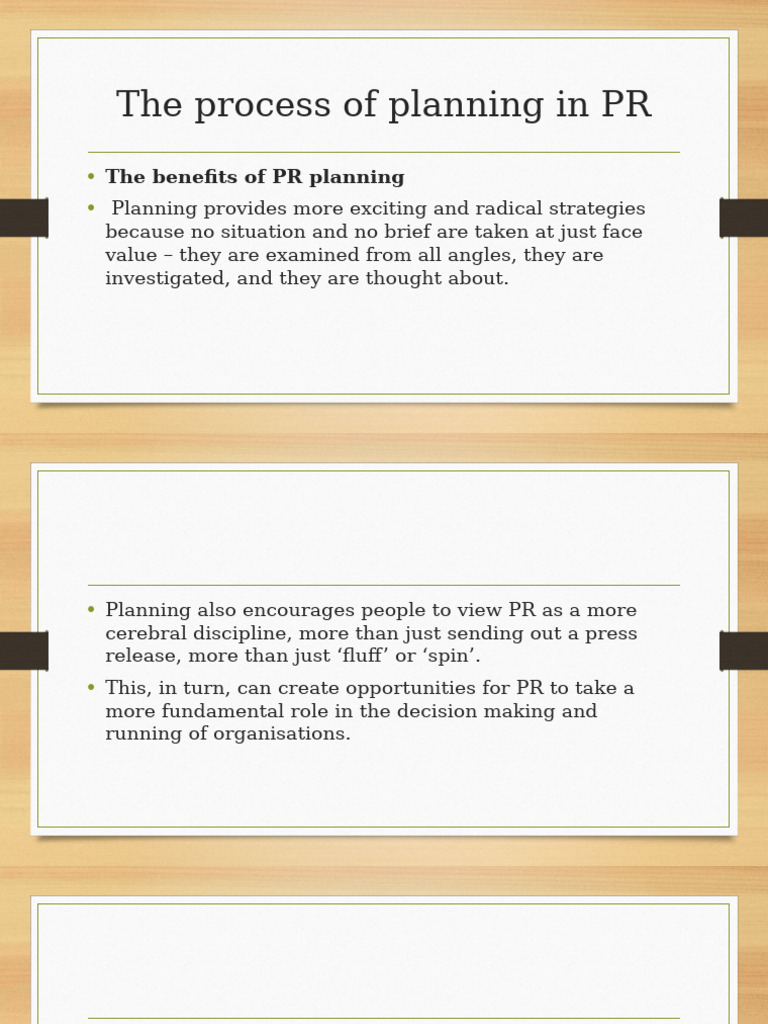 Effective PR Planning Process Guide | PDF | Information | Marketing