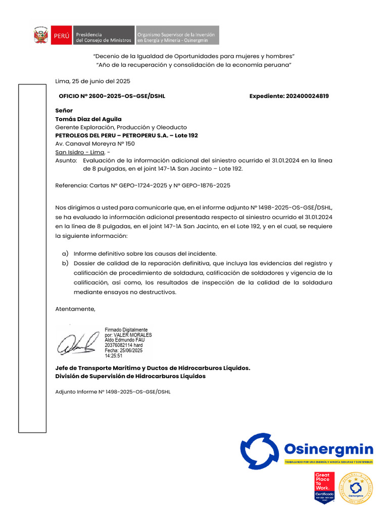 03 Oficio a PP 192 Requiere Informac. | PDF