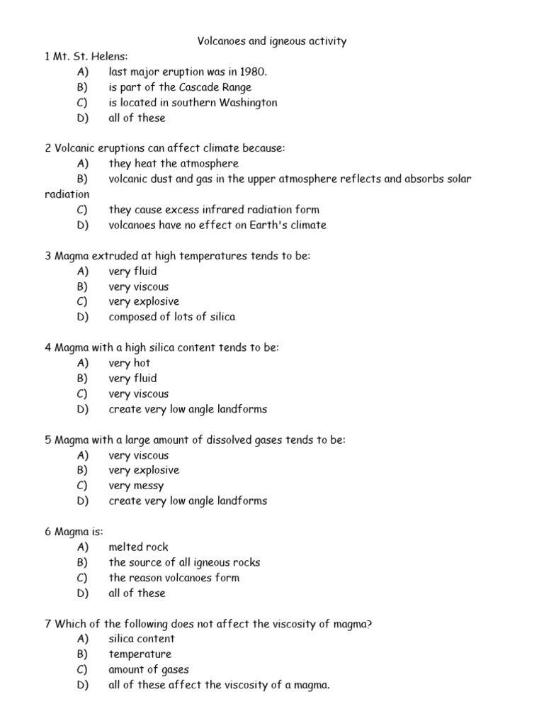 Understanding Volcanoes and Igneous Activity | PDF | Volcano | Magma