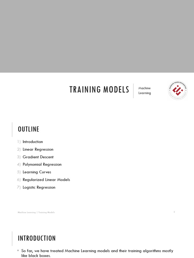 Machine Learning Training Models Guide | PDF | Regression Analysis ...