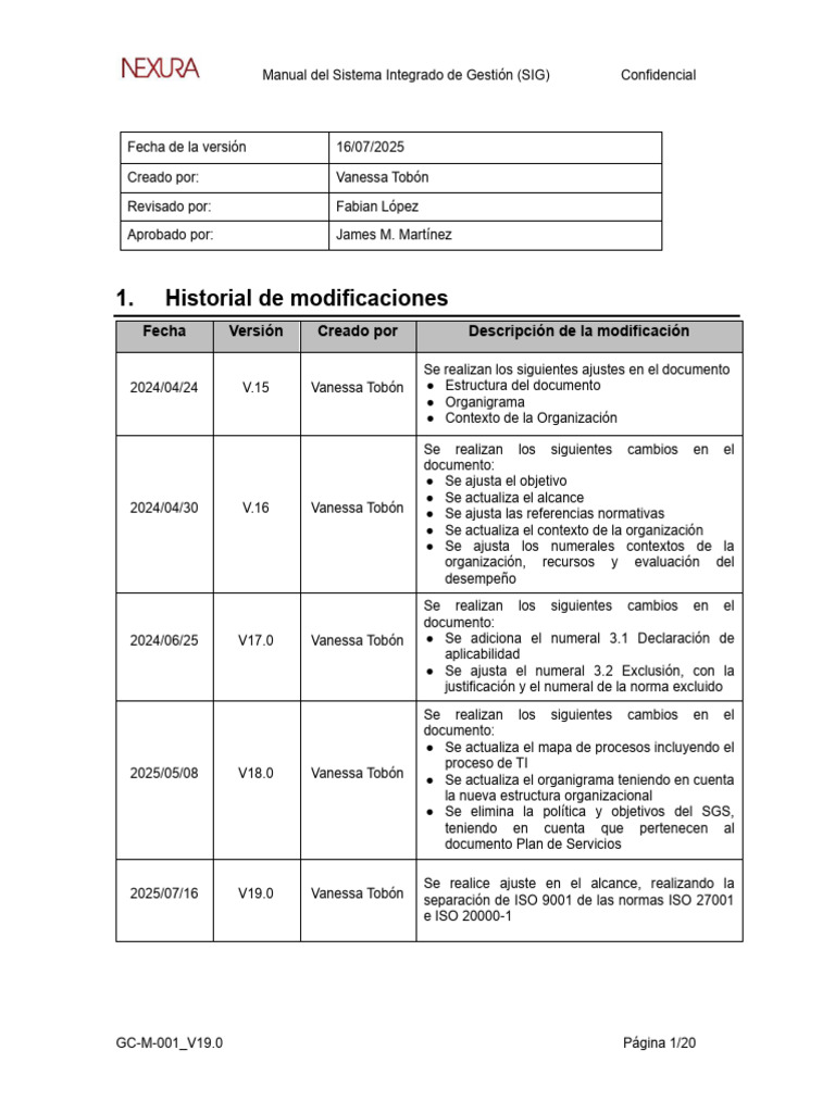 Manual del Sistema de Gestión Integrado | PDF | Seguridad de ...