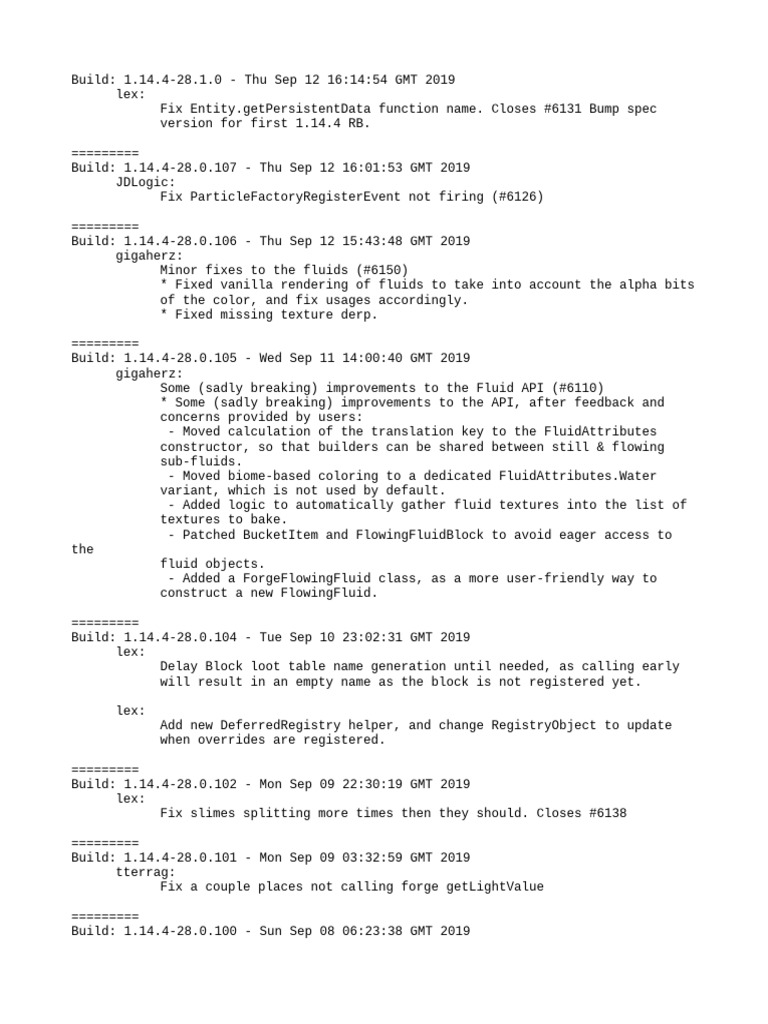 Change Log | PDF | Computing | Software Engineering
