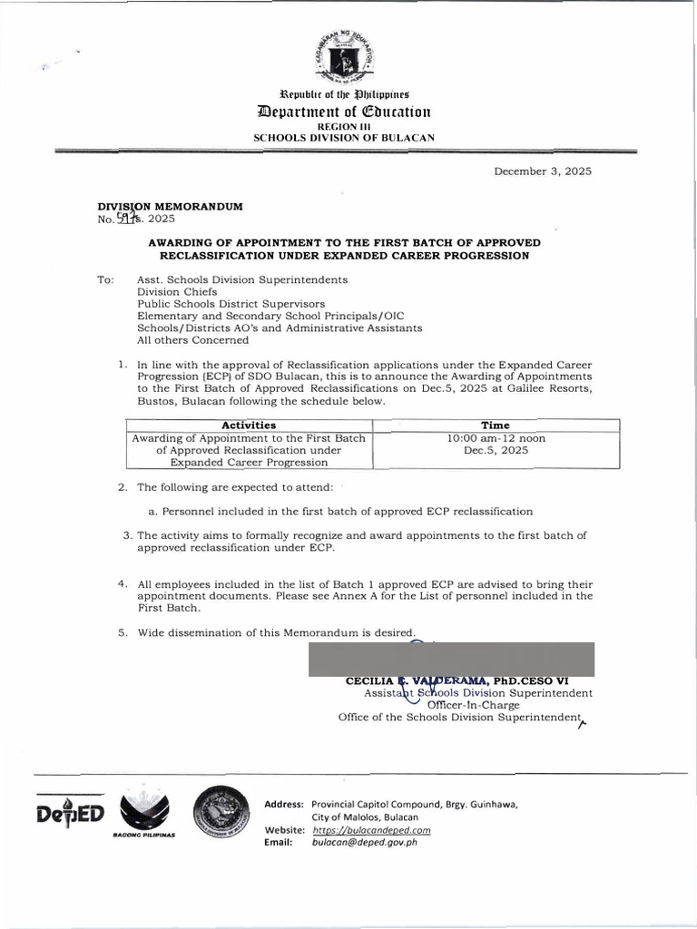 ECP Reclassification Appointment Awards | PDF
