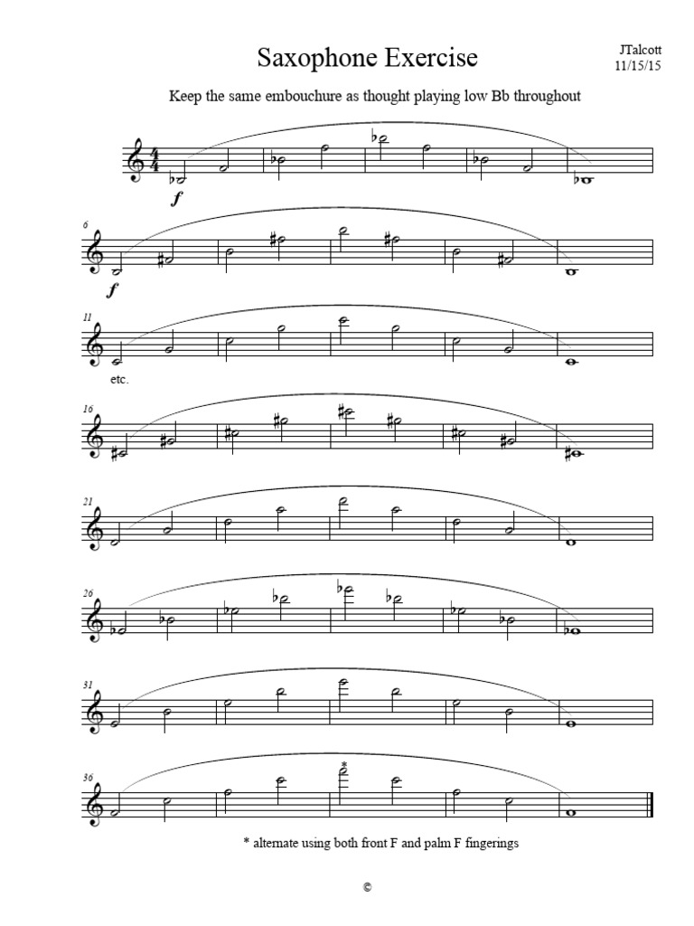 Exercice de saxophone pour embouchure | PDF