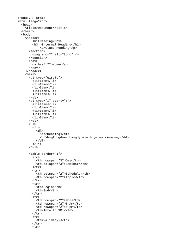 HTML Document Structure and Forms | PDF | Computer Access Control