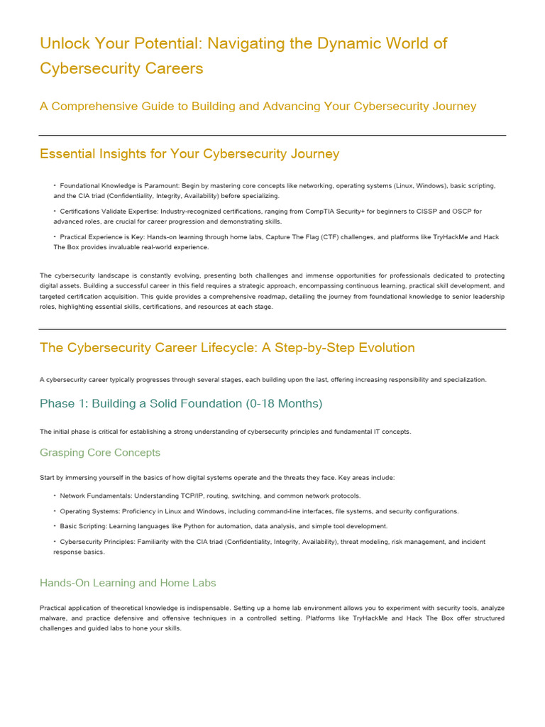 Cybersecurity Career Path Guide | PDF | Security | Computer Security