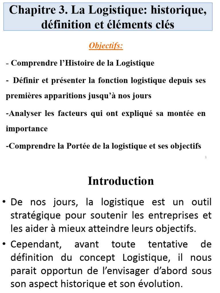 Histoire et Évolution de la Logistique | PDF | Logistique | Entrepôt
