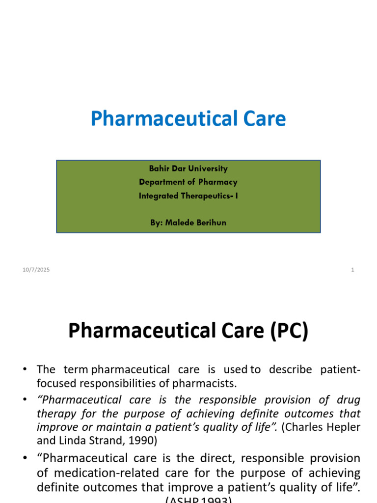 3 Pharmaceutical Care | PDF | Pharmacy | Chemistry