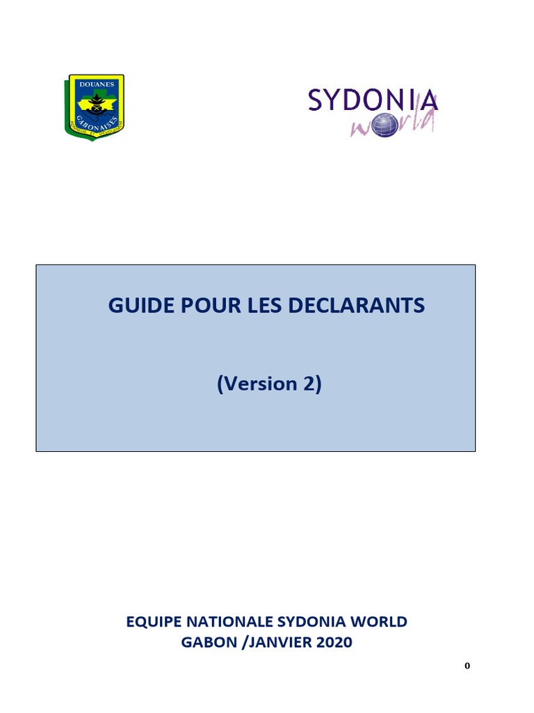 Guide de déclaration SYDONIA World | PDF | XML | Transport