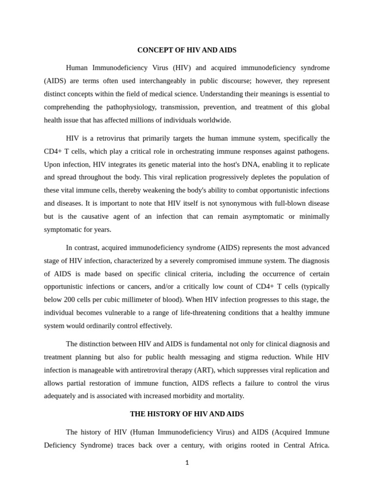 Understanding HIV and AIDS Concepts | PDF | Hiv/Aids | Safe Sex