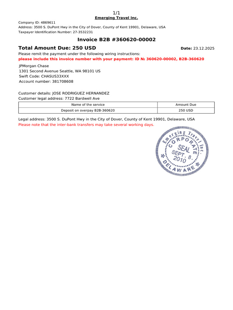 Overpayment Invoice 360620 00002 | PDF
