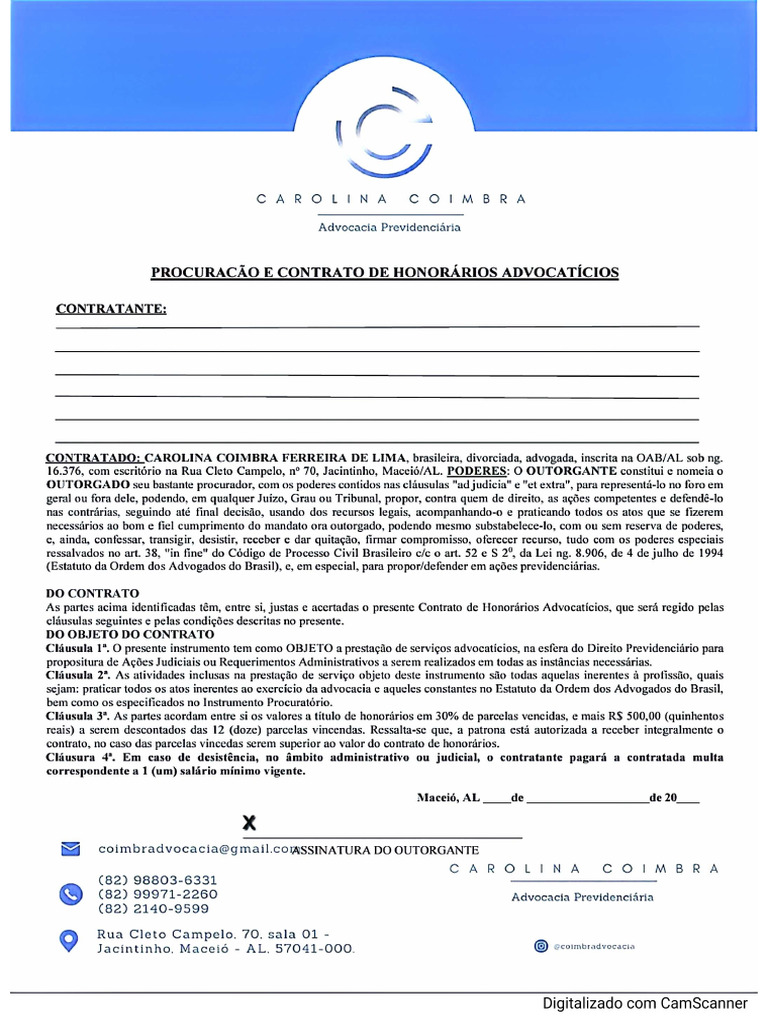 Termo de Requerimento INSS e Autorização | PDF