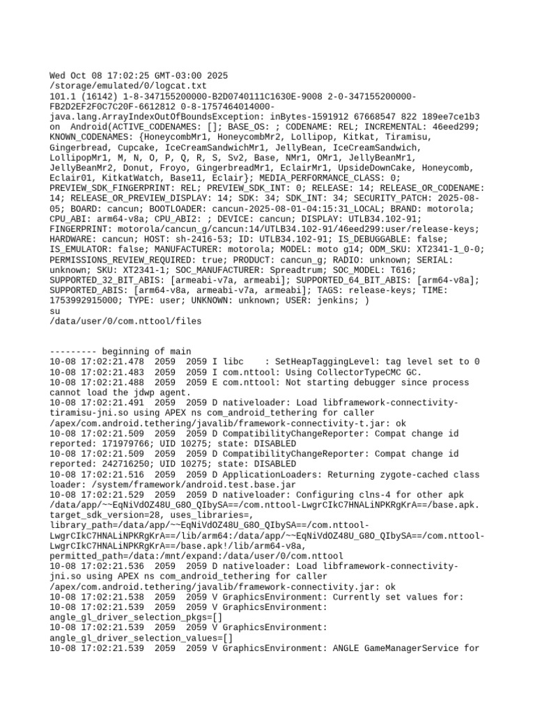 Android Logcat Error Analysis | PDF | System Software | Information ...