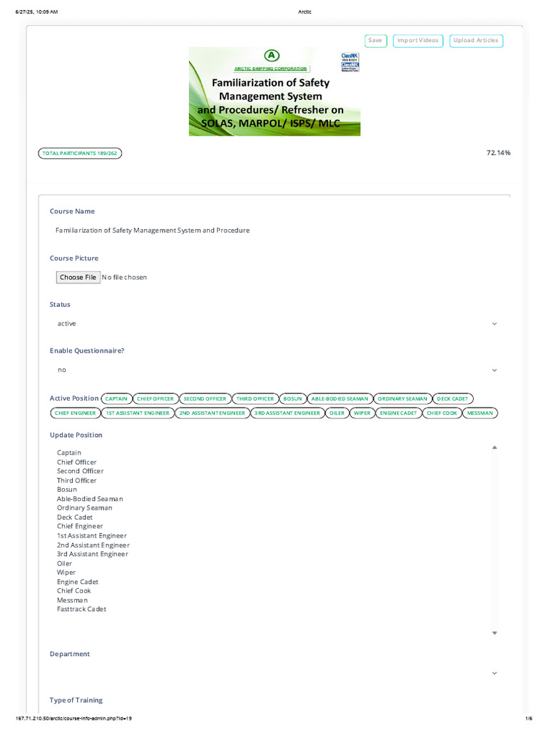 Safety Management System Training Course | PDF | Shipping