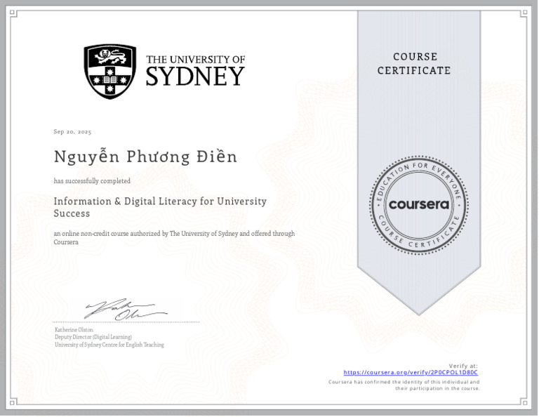 Digital Literacy Course Completion Certificate | PDF