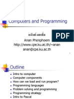 Computers and Programming: Anan Phonphoem Anan@cpe - Ku.ac - TH