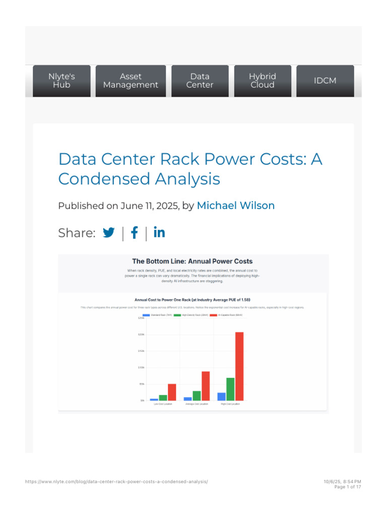 Data Center Rack Power Cost Analysis | PDF | Data Center | Economies