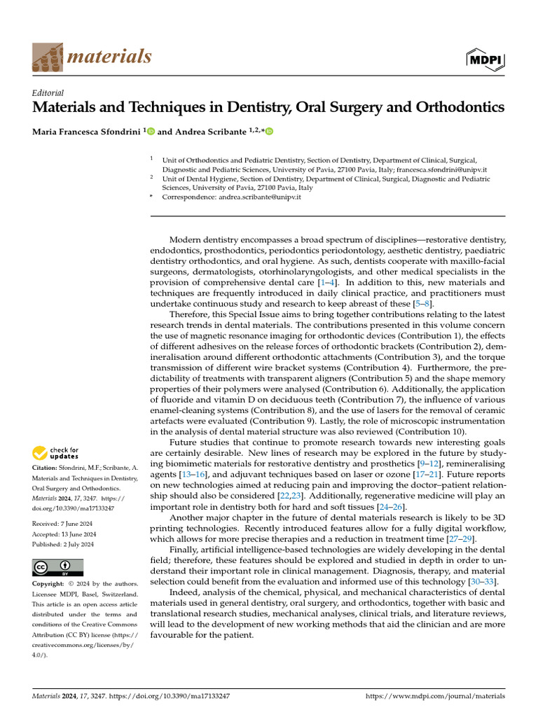 Innovations in Dental Materials and Techniques | PDF | Dentistry ...