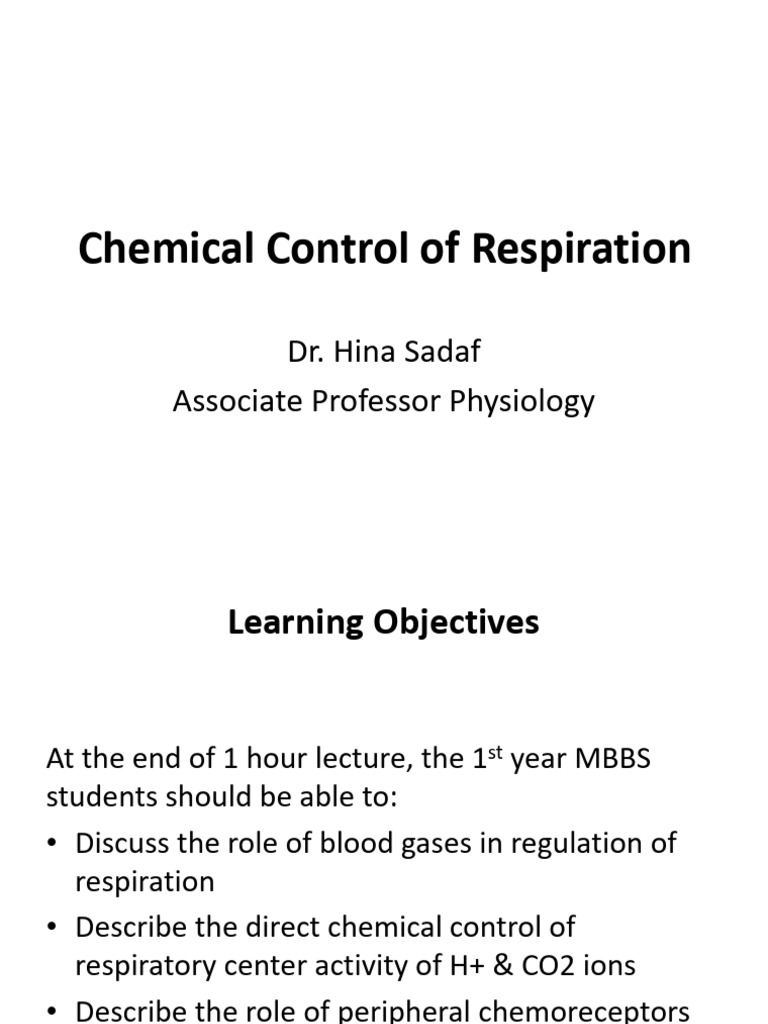 Chemical Control of Respiration Explained | PDF | Breathing | Physiology