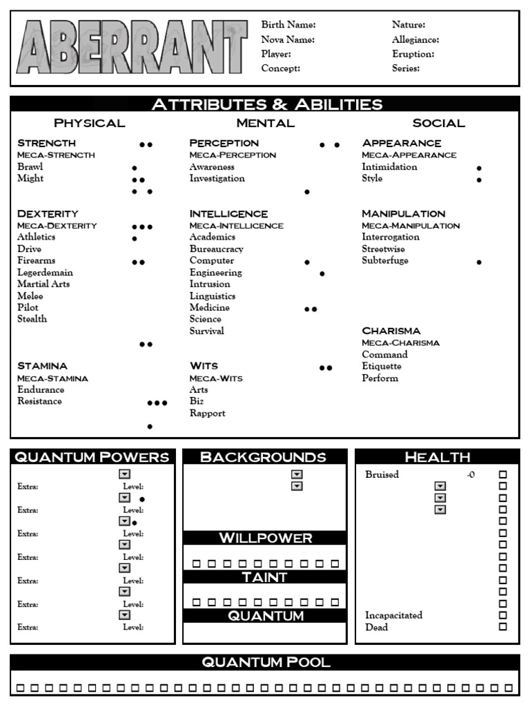 Character Attributes and Abilities Overview | PDF