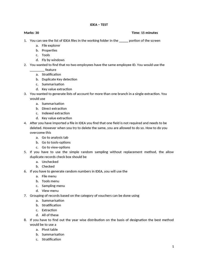 IDEA Test and Practical Exercises Guide | PDF | Computing | Software