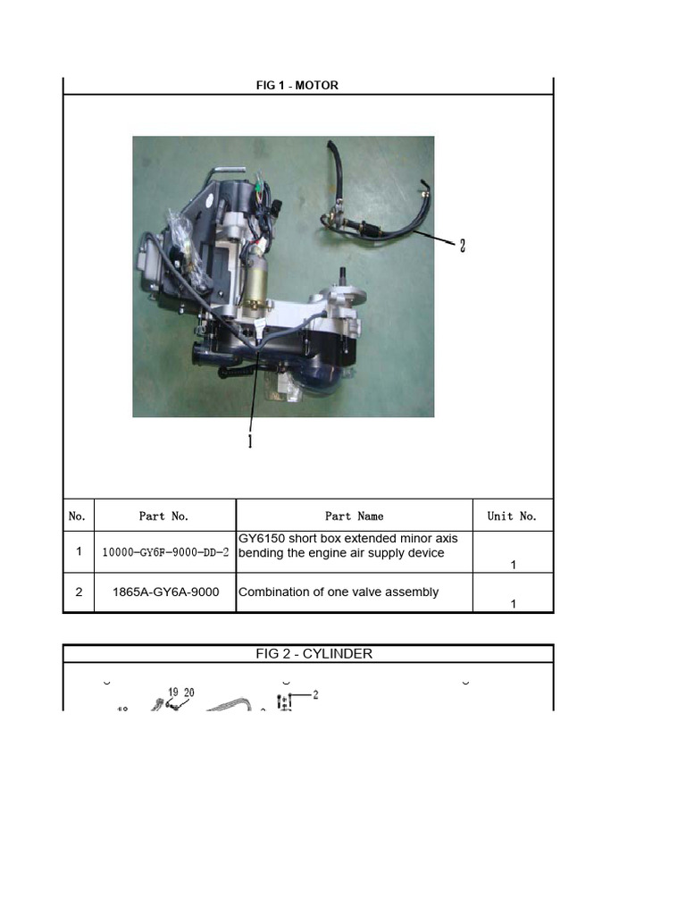 GY6 Engine Parts List and Specifications | PDF | Piston | Propulsion
