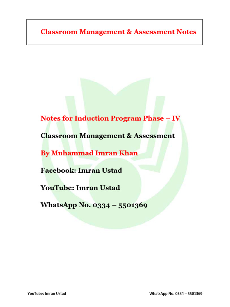 Classroom Management & Assessment Guide | PDF | Educational Assessment ...