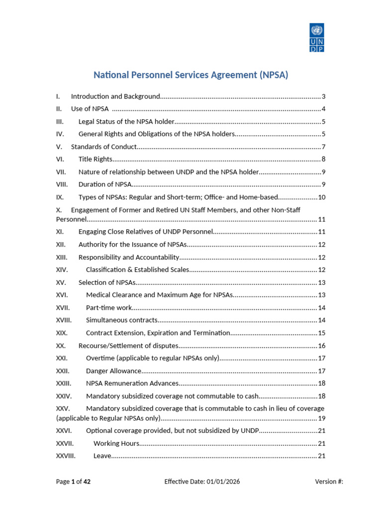 HR Non-Staff National Personnel Services Agreement NPSA | PDF | Legal ...
