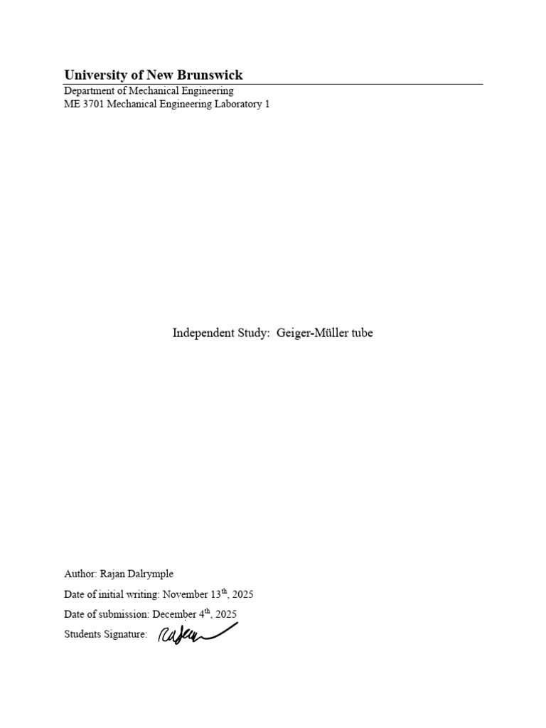 Me Lab Final Report | PDF | Radiation | Vacuum Tube