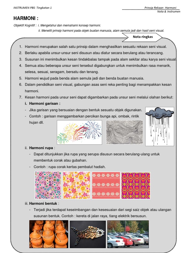 Nota Pendidikan Seni Visual Tingkatan 1  Nota Pendidikan Seni Visual