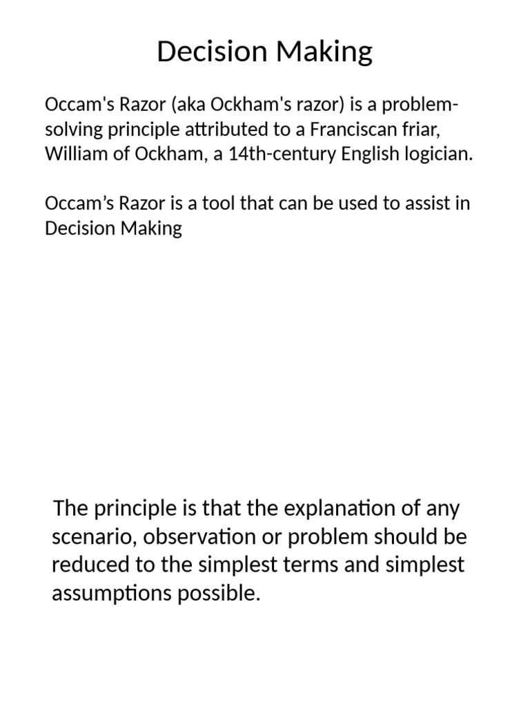 Occam's Razor in Decision Making | PDF | Heuristic | Occam's Razor