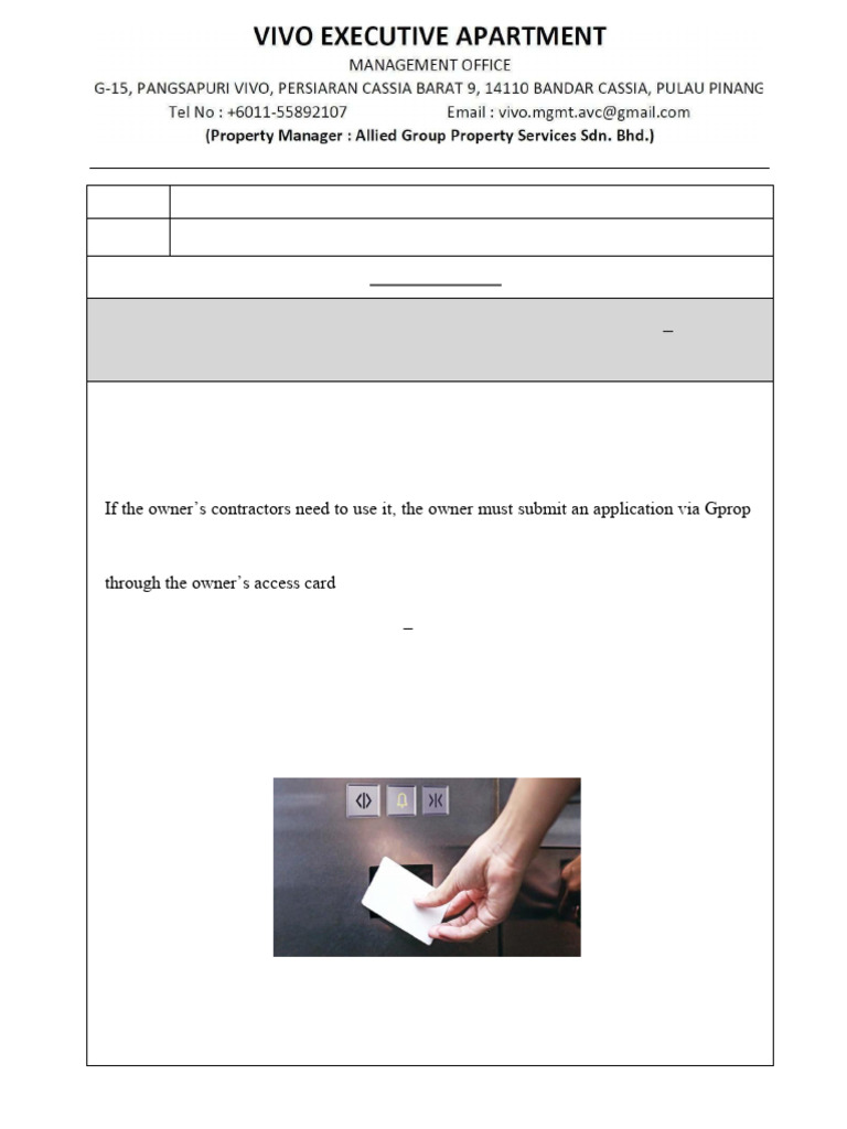 Bomba Lift Access Control Notice | PDF
