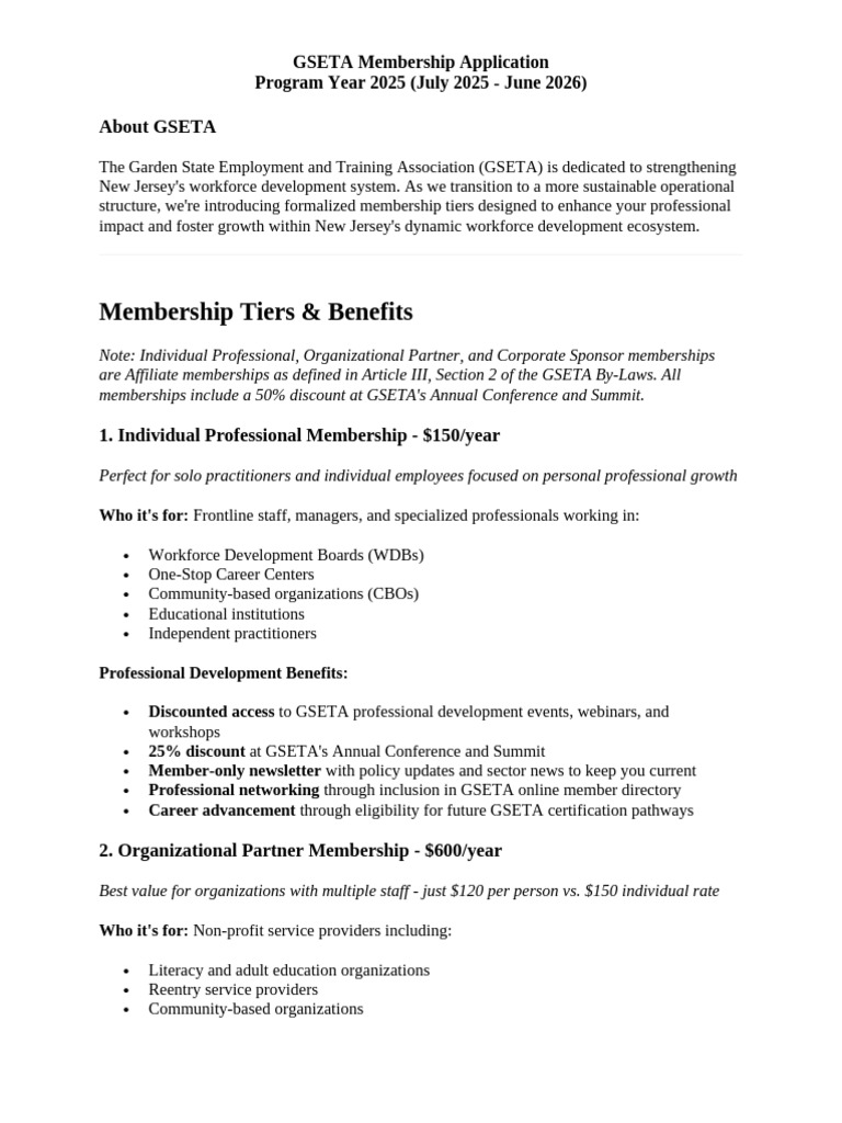 GSETA Membership Application 2025 | PDF | Corporate Social ...