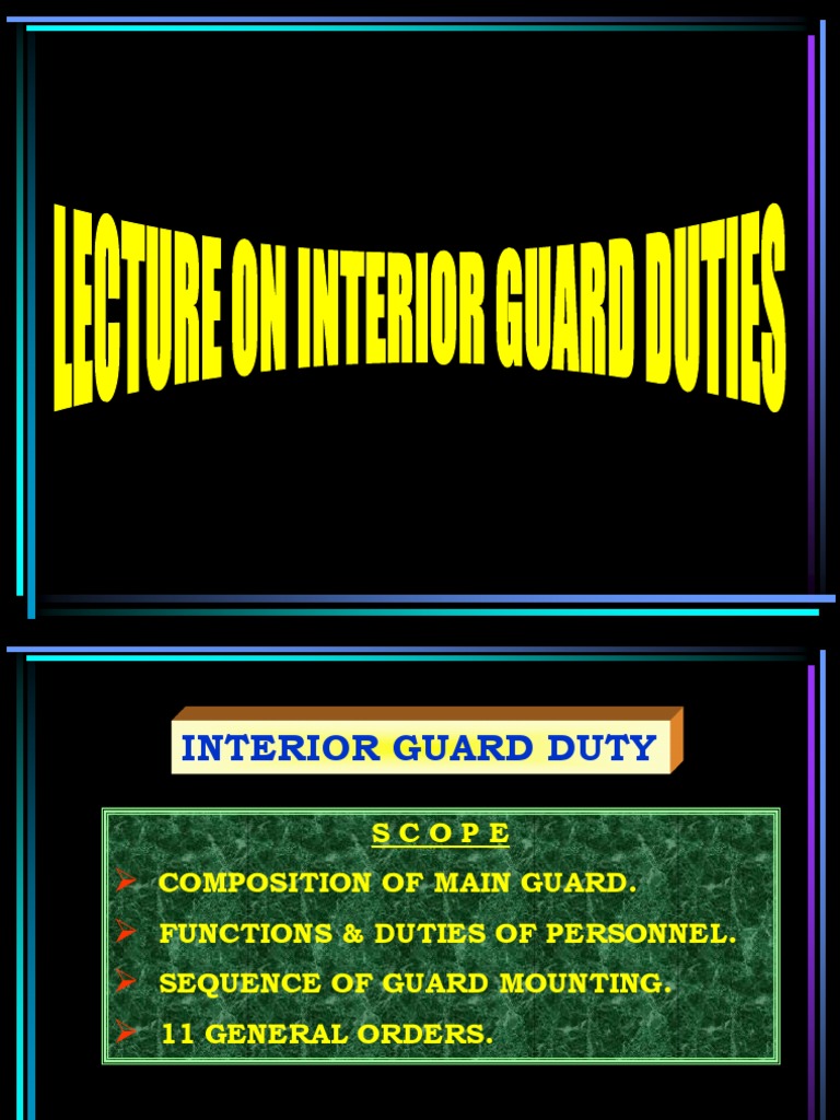 Interior Guard Duty Ms1 Sergeant Military Science