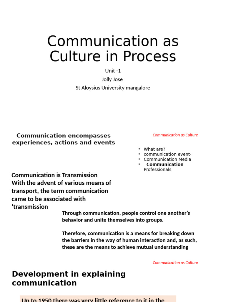 Understanding Communication as Culture | PDF | Communication | Information