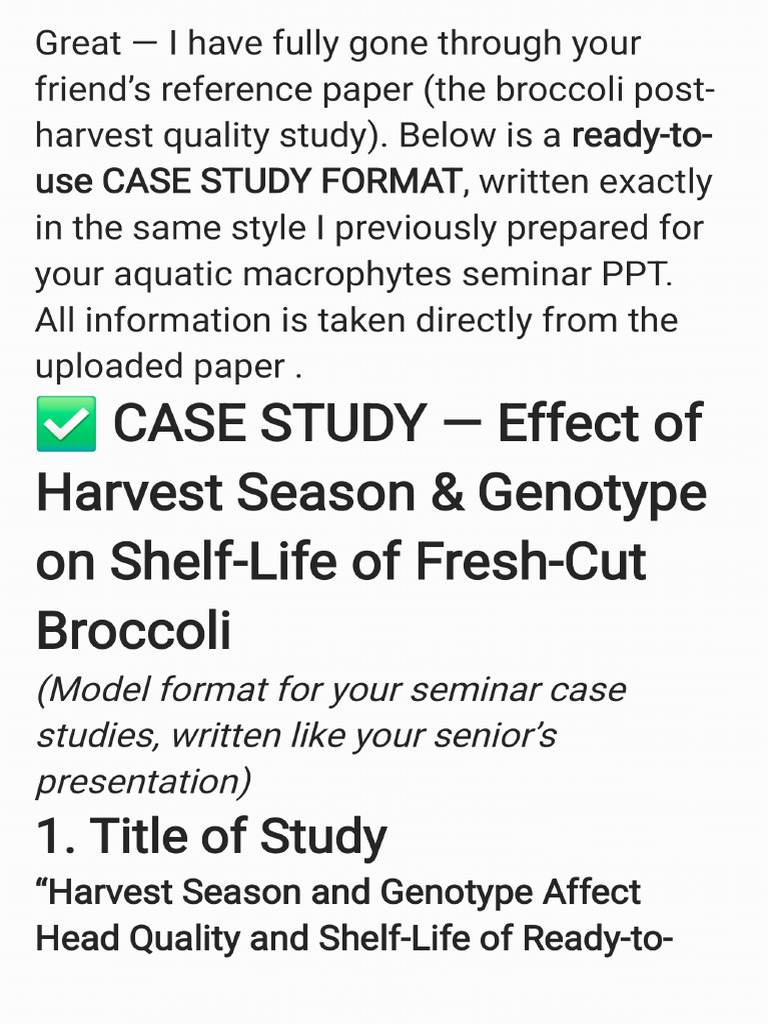 Broccoli Case Studies | PDF