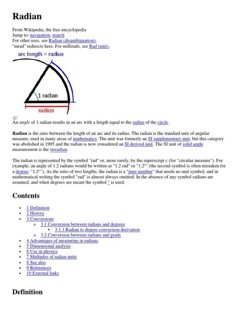 Understanding Radians: Definition & Uses | PDF | Trigonometric ...