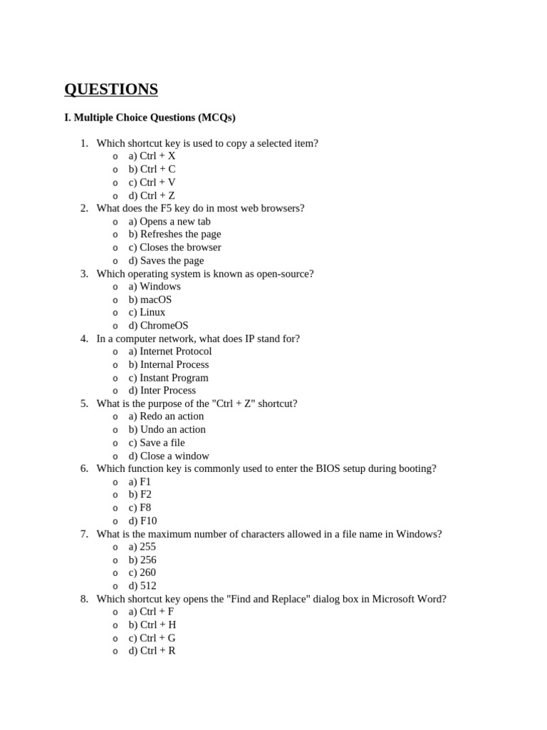 Pgdca Test 1 | PDF | Computer Network | Operating System