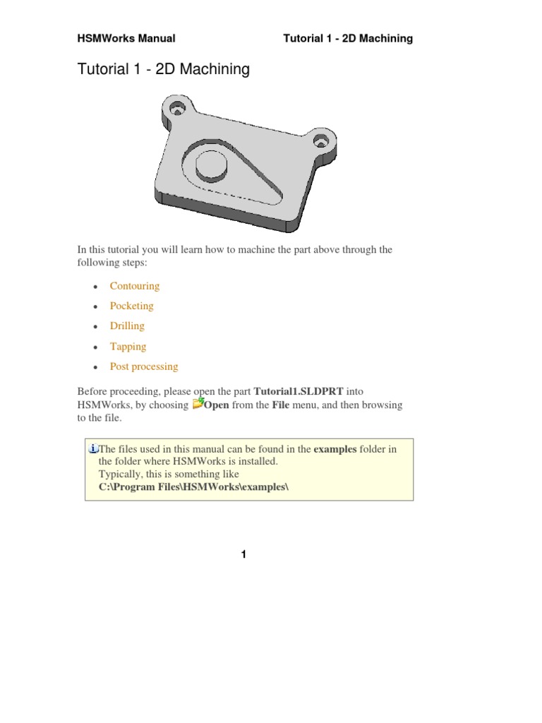 HSMWorks Tutorials | PDF