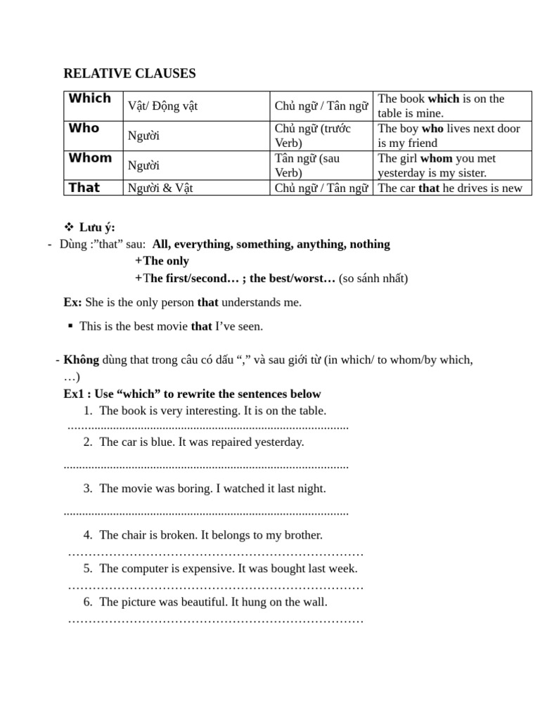 Understanding Relative Clauses in English | PDF
