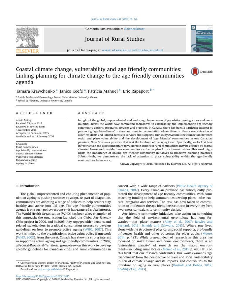 Climate Change and Age-Friendly Communities | PDF | Flood | Vulnerability