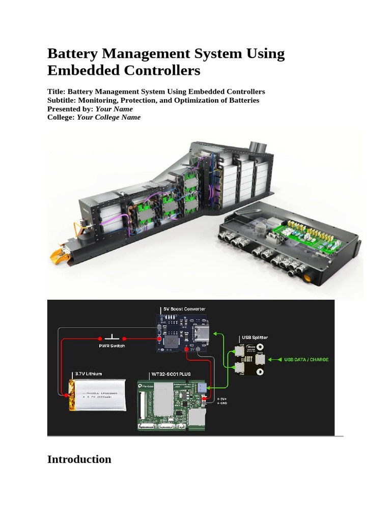 Battery Management System with Embedded Controllers | PDF ...